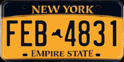 NY license plate FEB4831