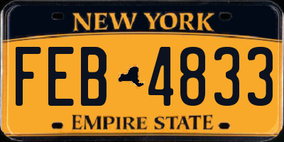 NY license plate FEB4833
