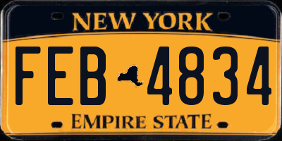NY license plate FEB4834