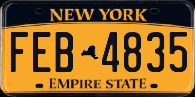 NY license plate FEB4835