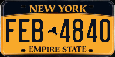 NY license plate FEB4840
