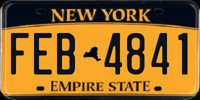 NY license plate FEB4841