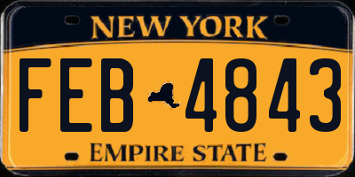 NY license plate FEB4843