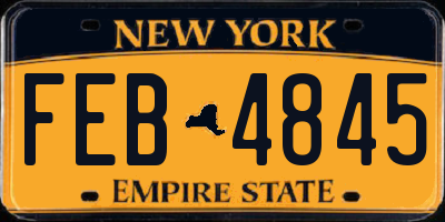 NY license plate FEB4845