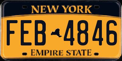 NY license plate FEB4846