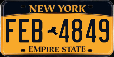 NY license plate FEB4849