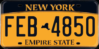 NY license plate FEB4850