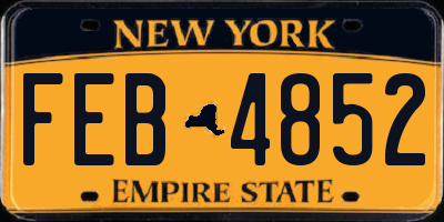 NY license plate FEB4852