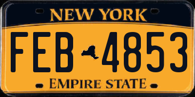 NY license plate FEB4853