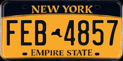 NY license plate FEB4857