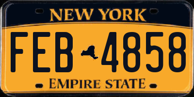 NY license plate FEB4858