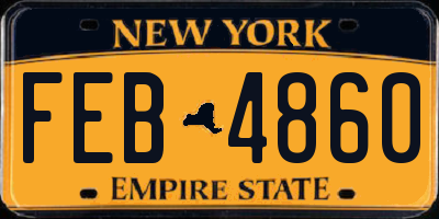 NY license plate FEB4860