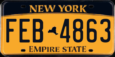 NY license plate FEB4863