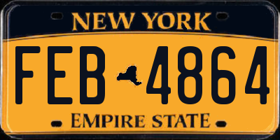 NY license plate FEB4864
