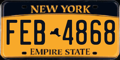NY license plate FEB4868