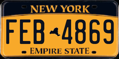 NY license plate FEB4869