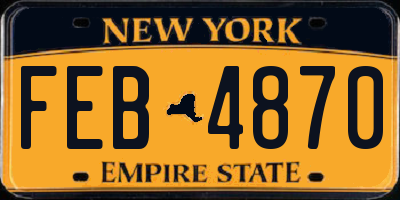 NY license plate FEB4870