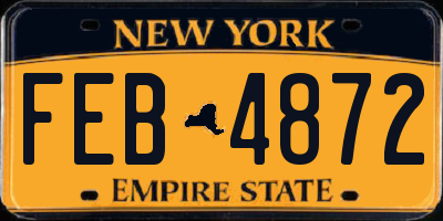 NY license plate FEB4872