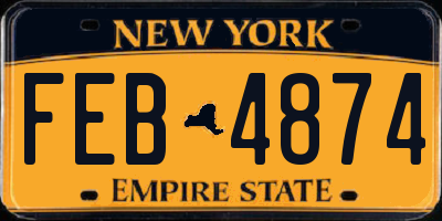 NY license plate FEB4874