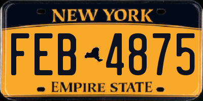 NY license plate FEB4875