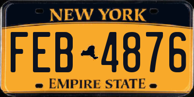 NY license plate FEB4876
