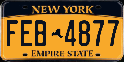 NY license plate FEB4877