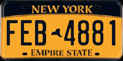 NY license plate FEB4881