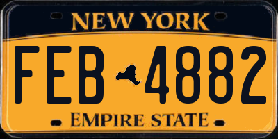 NY license plate FEB4882