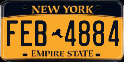 NY license plate FEB4884