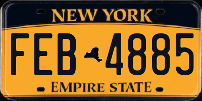 NY license plate FEB4885