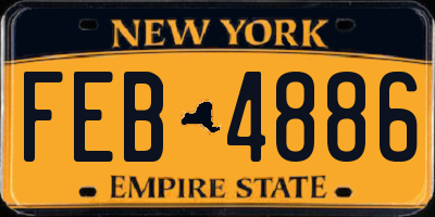 NY license plate FEB4886