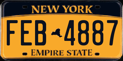 NY license plate FEB4887