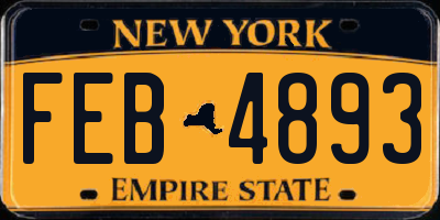 NY license plate FEB4893