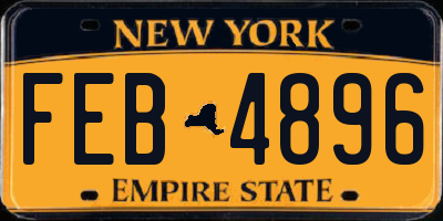 NY license plate FEB4896