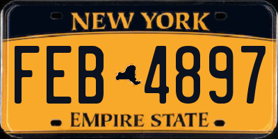NY license plate FEB4897
