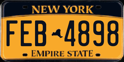 NY license plate FEB4898