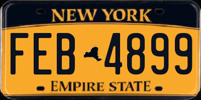 NY license plate FEB4899