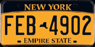 NY license plate FEB4902