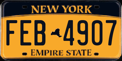 NY license plate FEB4907