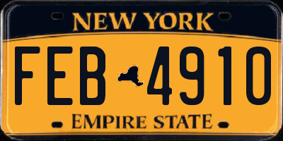 NY license plate FEB4910