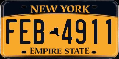NY license plate FEB4911