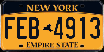 NY license plate FEB4913