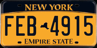 NY license plate FEB4915