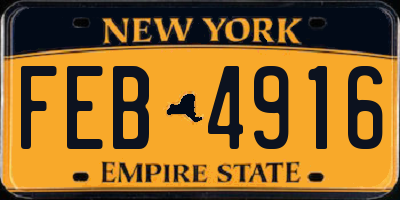 NY license plate FEB4916