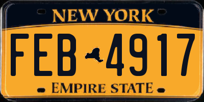 NY license plate FEB4917