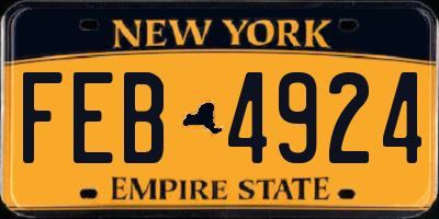 NY license plate FEB4924