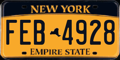 NY license plate FEB4928
