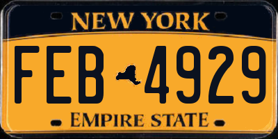 NY license plate FEB4929