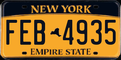 NY license plate FEB4935