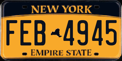 NY license plate FEB4945